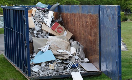 Grab hire container on a residential property in Hendon